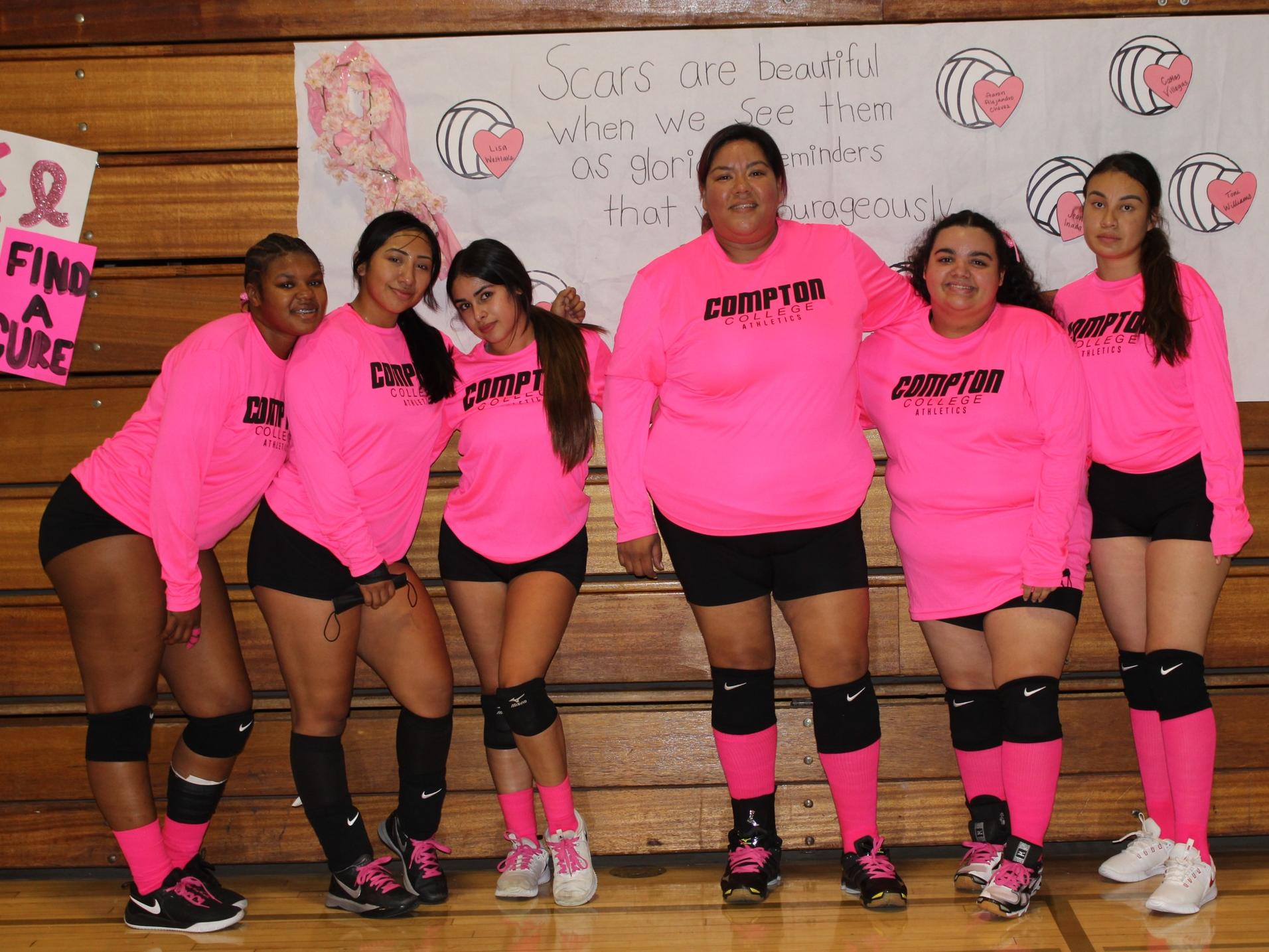 Compton College Celebrates First-Ever Dig Pink Volleyball Game
